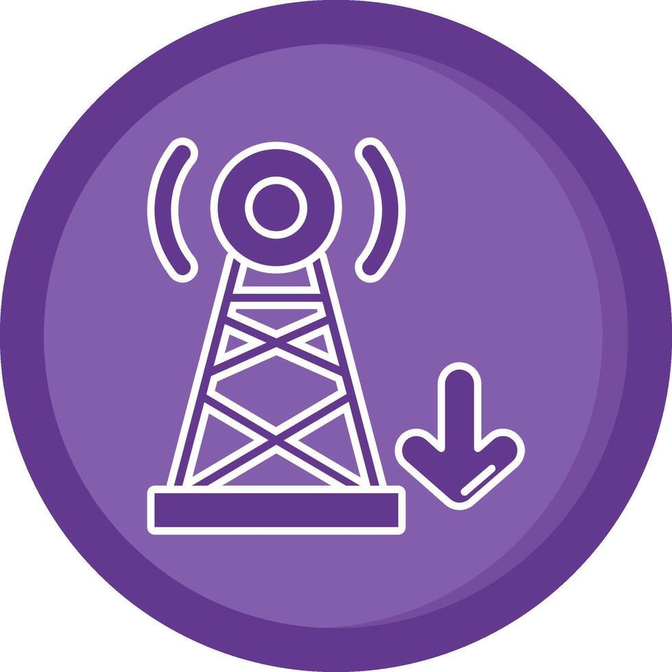 Signal Solid Purple Circle Icon vector