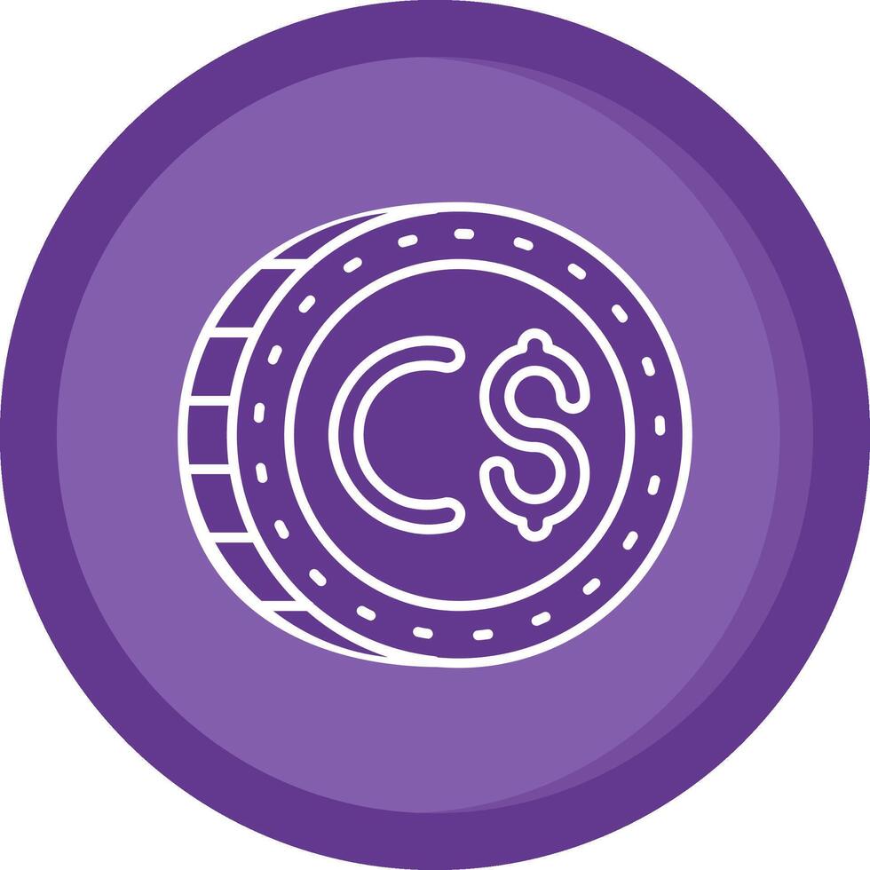 Canadian dollar Solid Purple Circle Icon vector