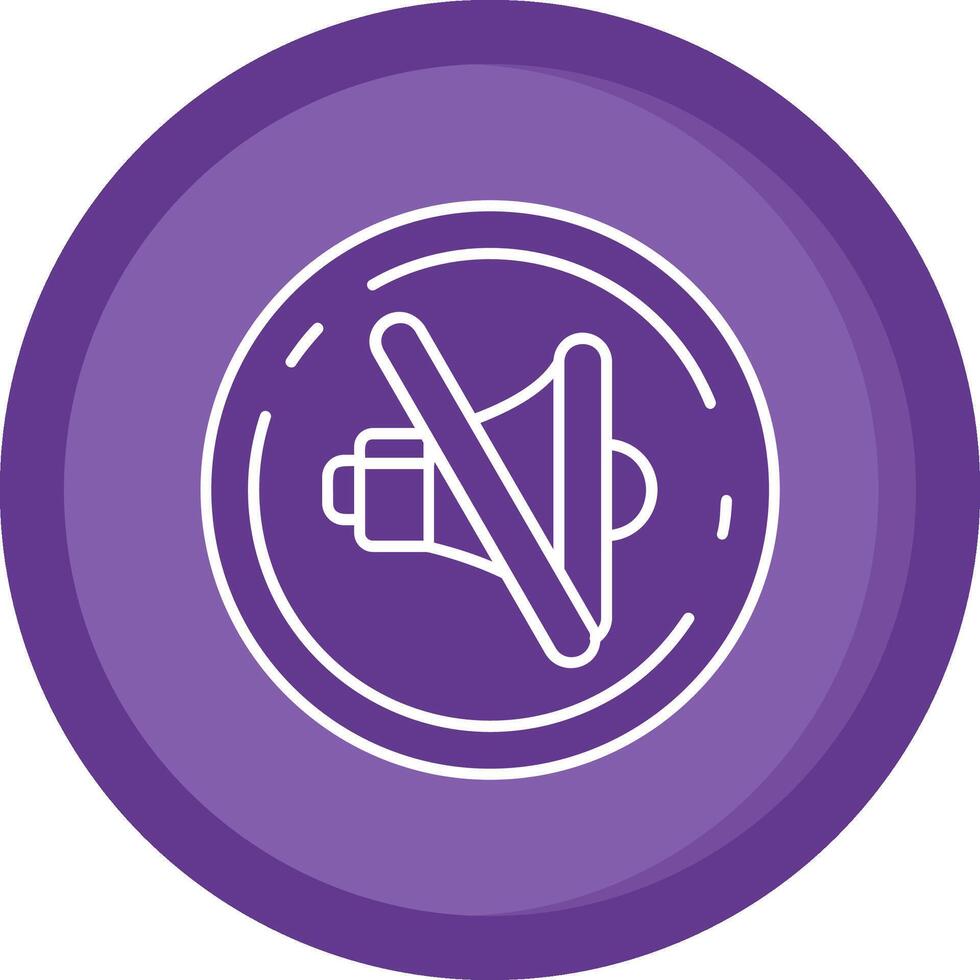 Mute Solid Purple Circle Icon vector