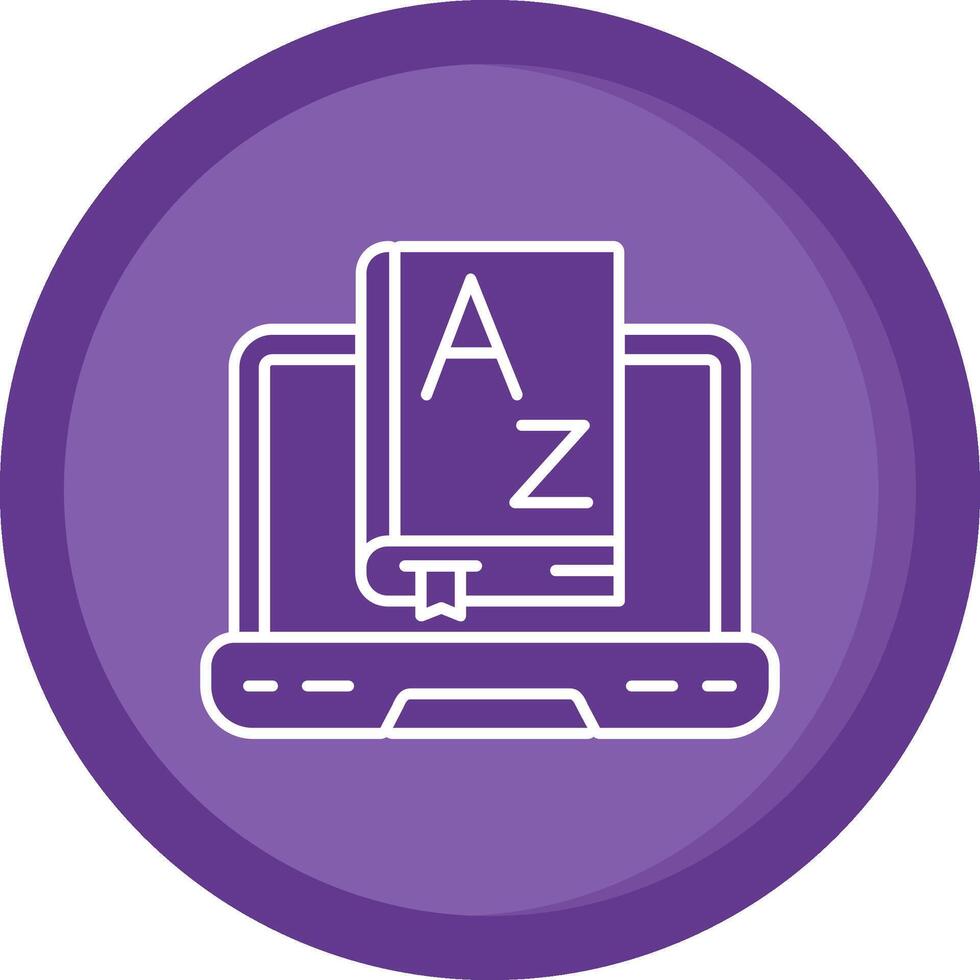 Dictionary Solid Purple Circle Icon vector