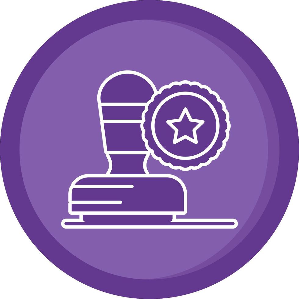 Stamp Solid Purple Circle Icon vector