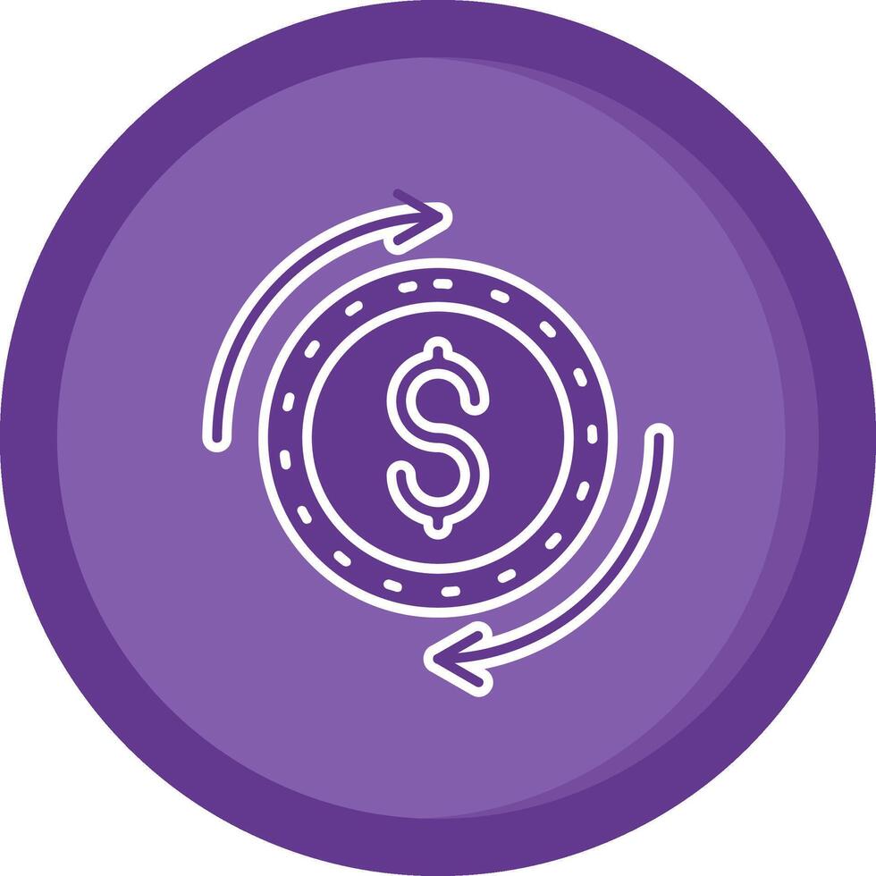 Dollar Solid Purple Circle Icon vector