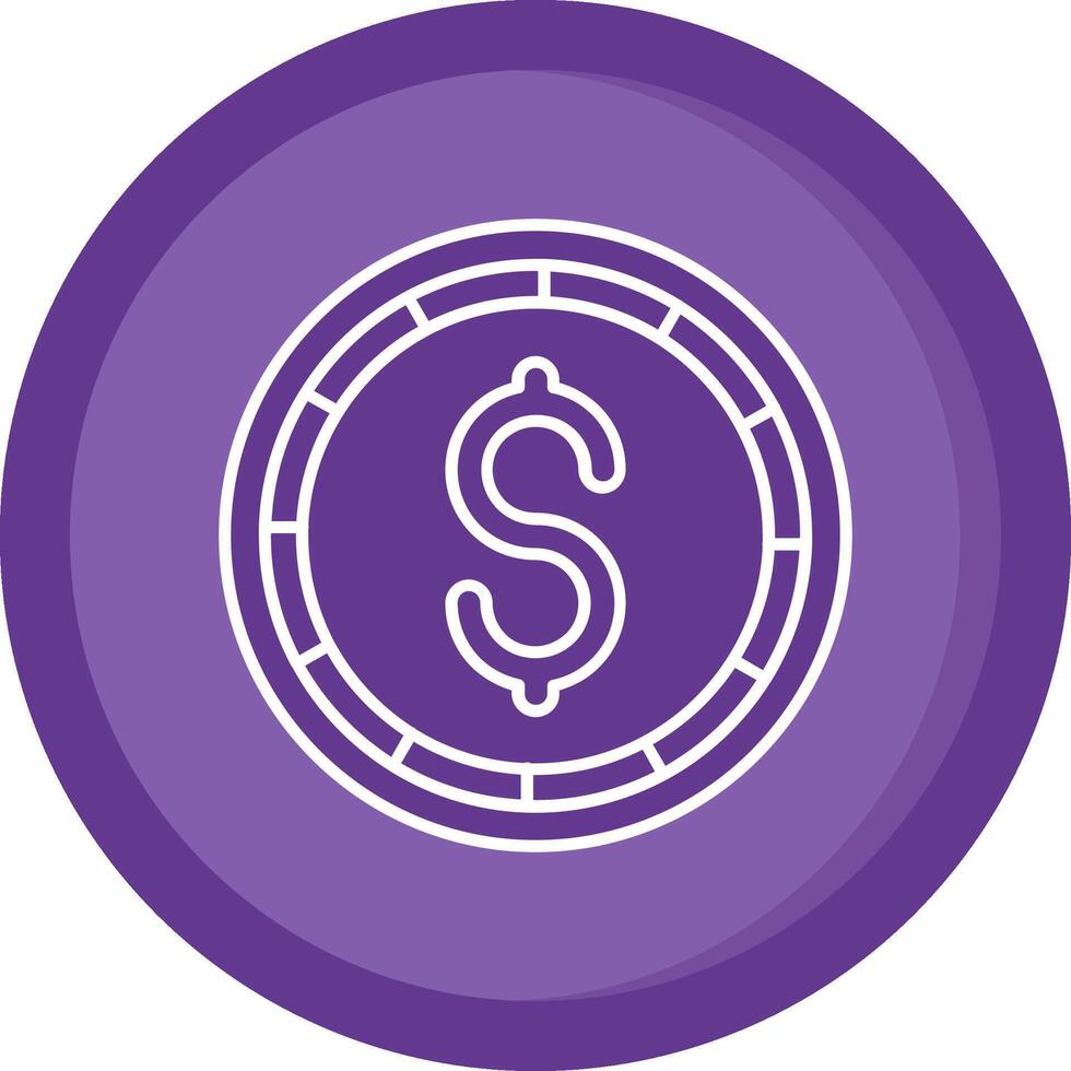dólar moneda sólido púrpura circulo icono vector