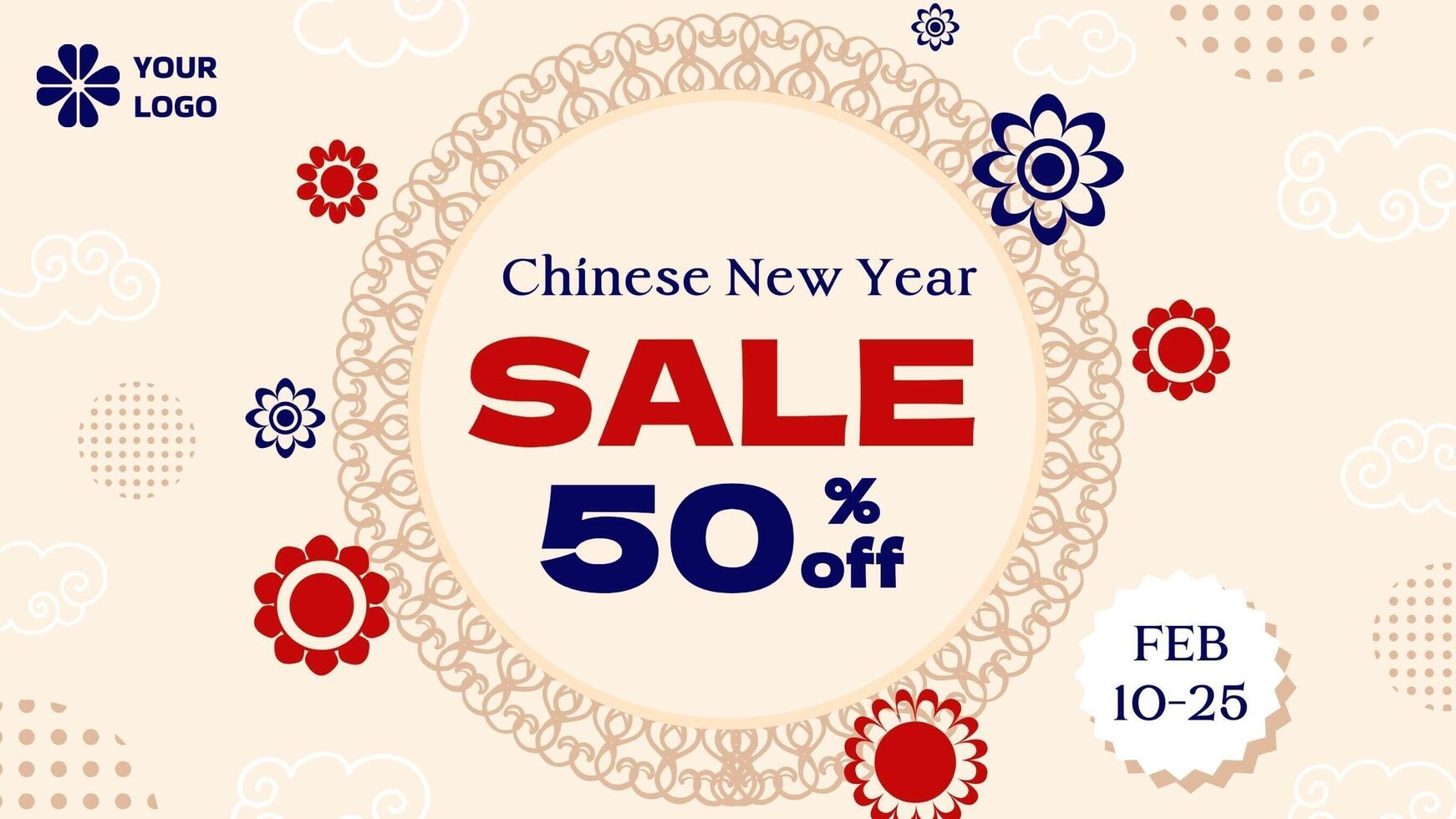 Chinese New Year Sale Twitter Post template