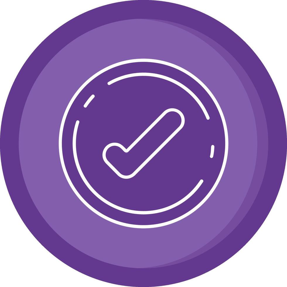 Accept Solid Purple Circle Icon vector