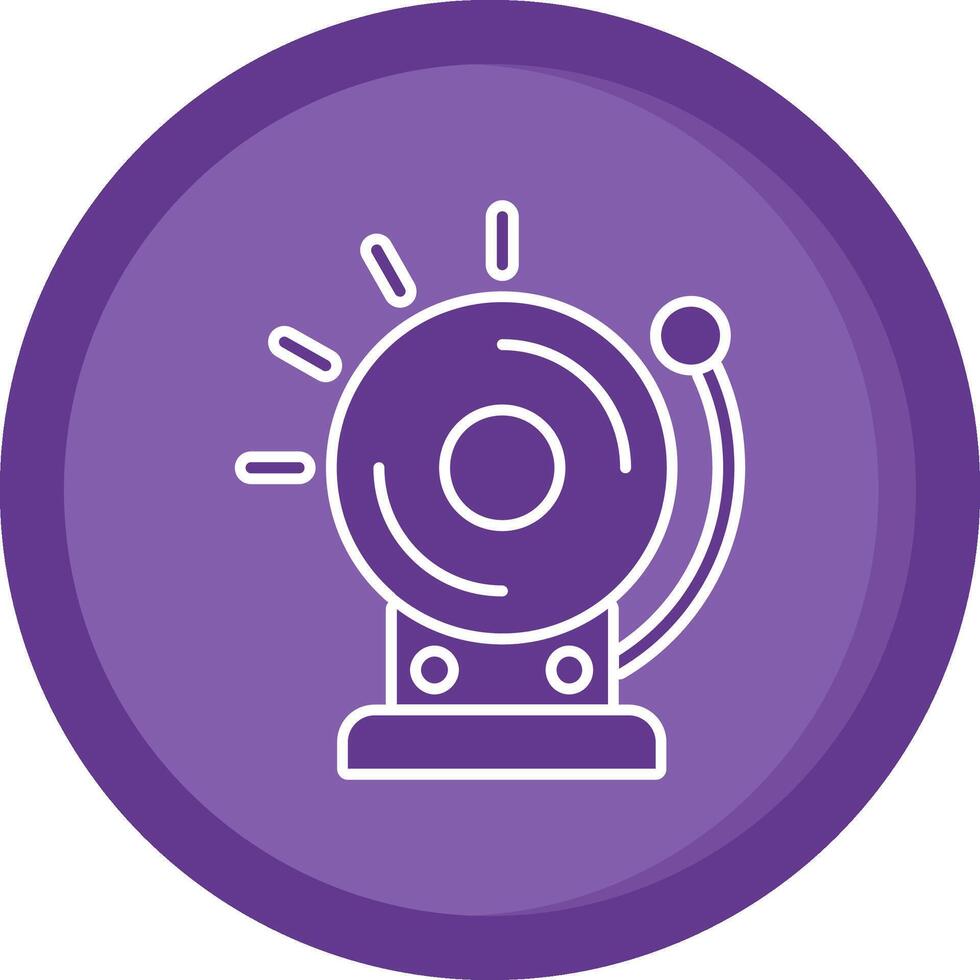 colegio campana sólido púrpura circulo icono vector