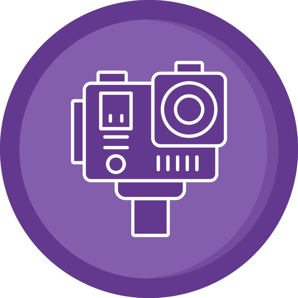 Action camera Solid Purple Circle Icon vector