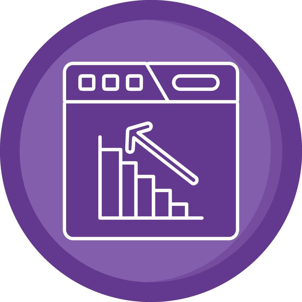 Bar chart Solid Purple Circle Icon vector