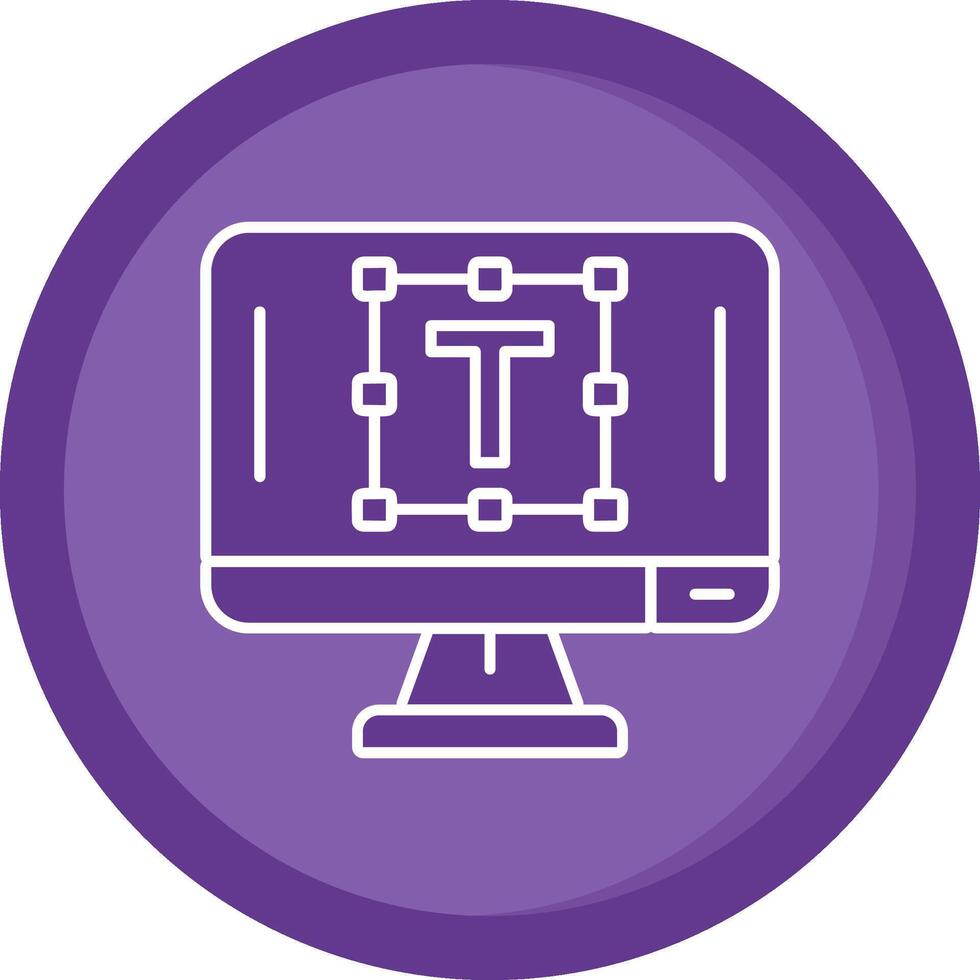 Text editor Solid Purple Circle Icon vector