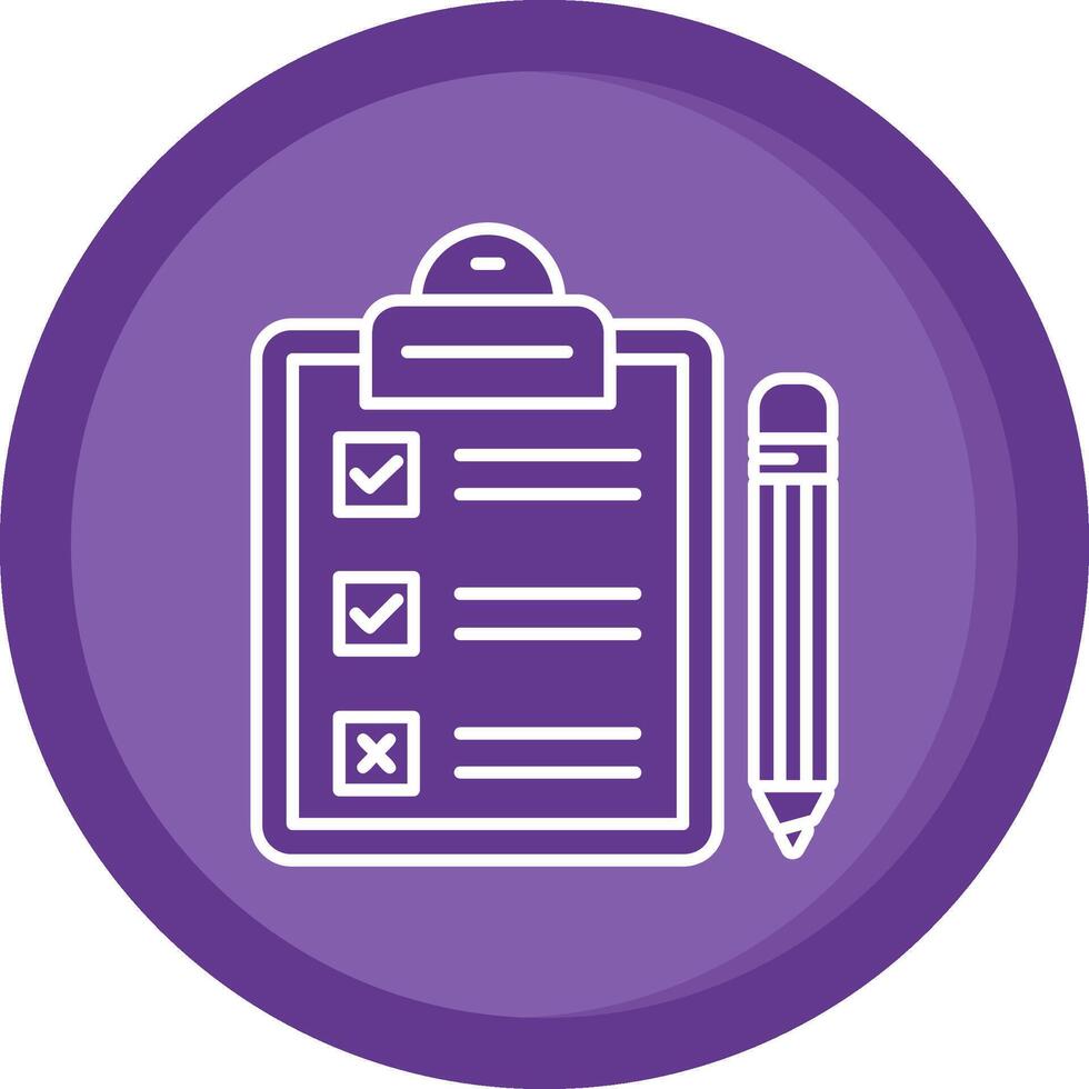 Task Solid Purple Circle Icon vector