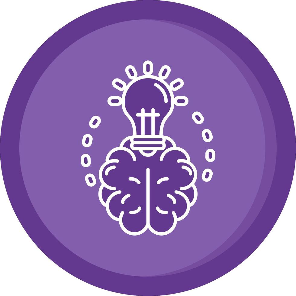 Brainstroming Solid Purple Circle Icon vector