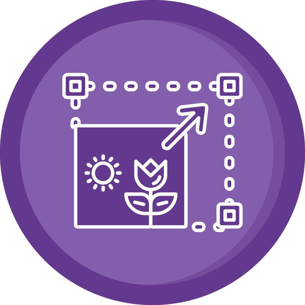 Resizing Solid Purple Circle Icon vector