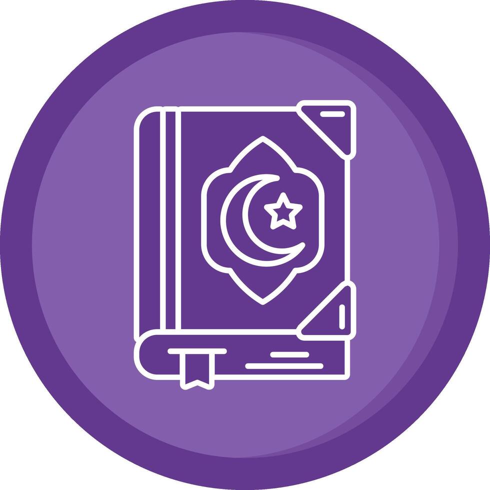 Quran Solid Purple Circle Icon vector