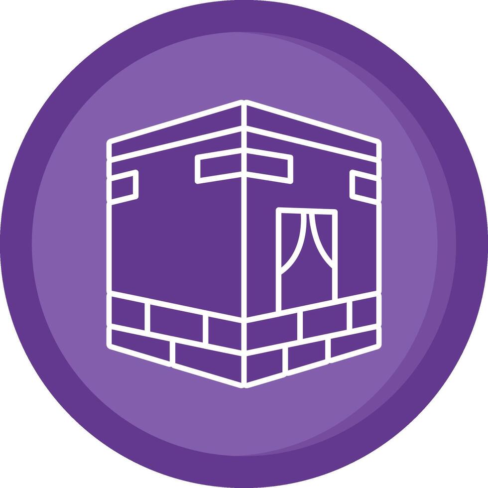 Qibla Solid Purple Circle Icon vector