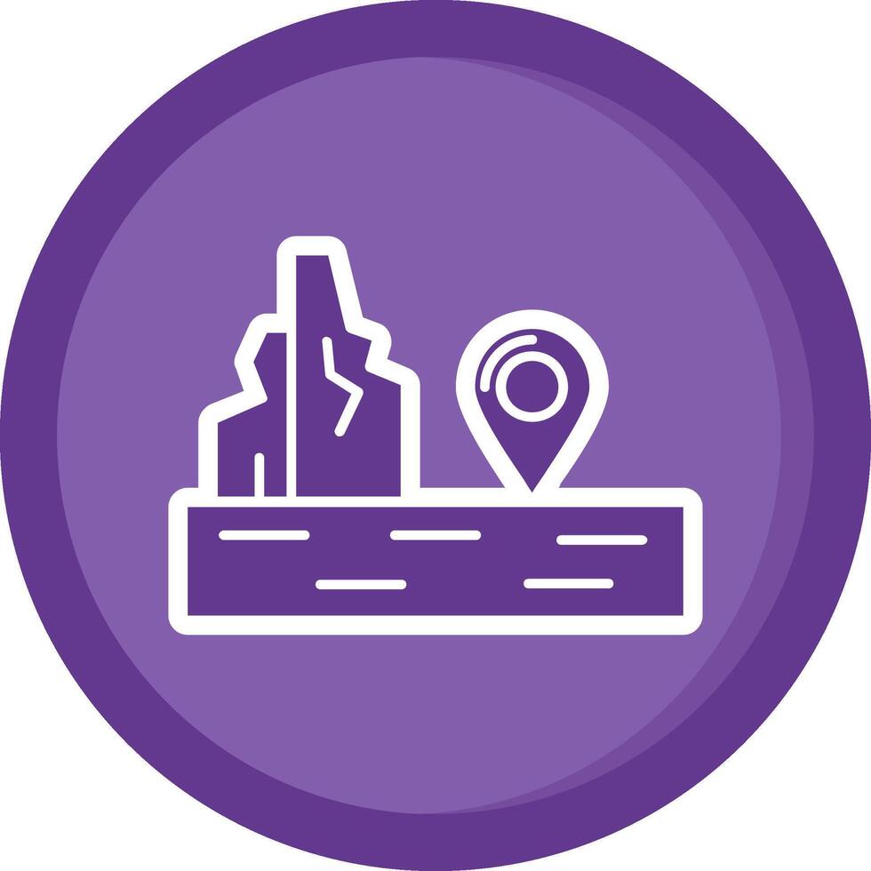 Location Solid Purple Circle Icon vector