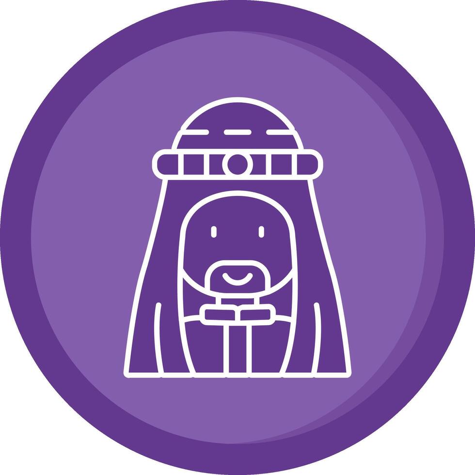 Muslim Solid Purple Circle Icon vector