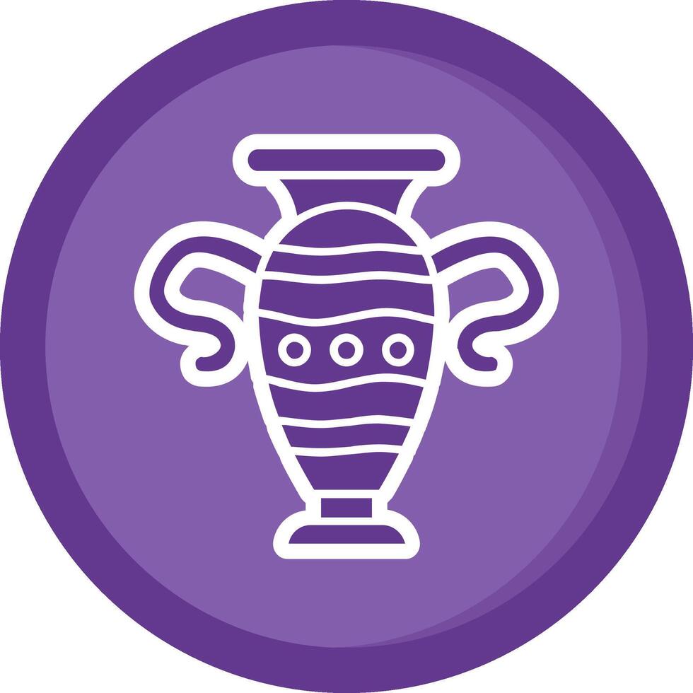 Vase Solid Purple Circle Icon vector