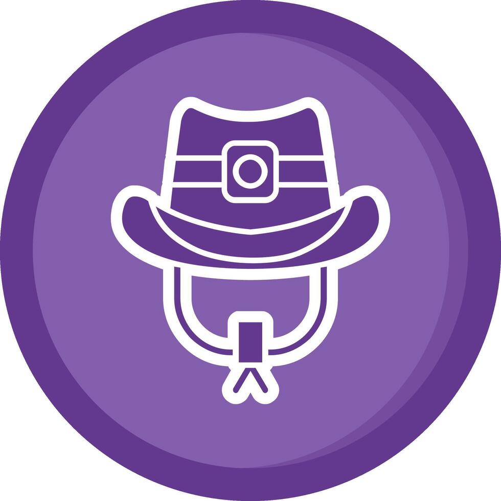 Cowboy hat Solid Purple Circle Icon vector