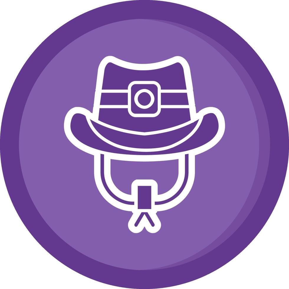 Cowboy hat Solid Purple Circle Icon vector