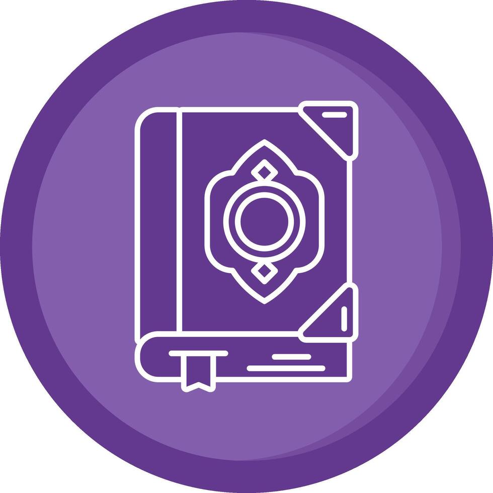 Quran Solid Purple Circle Icon vector