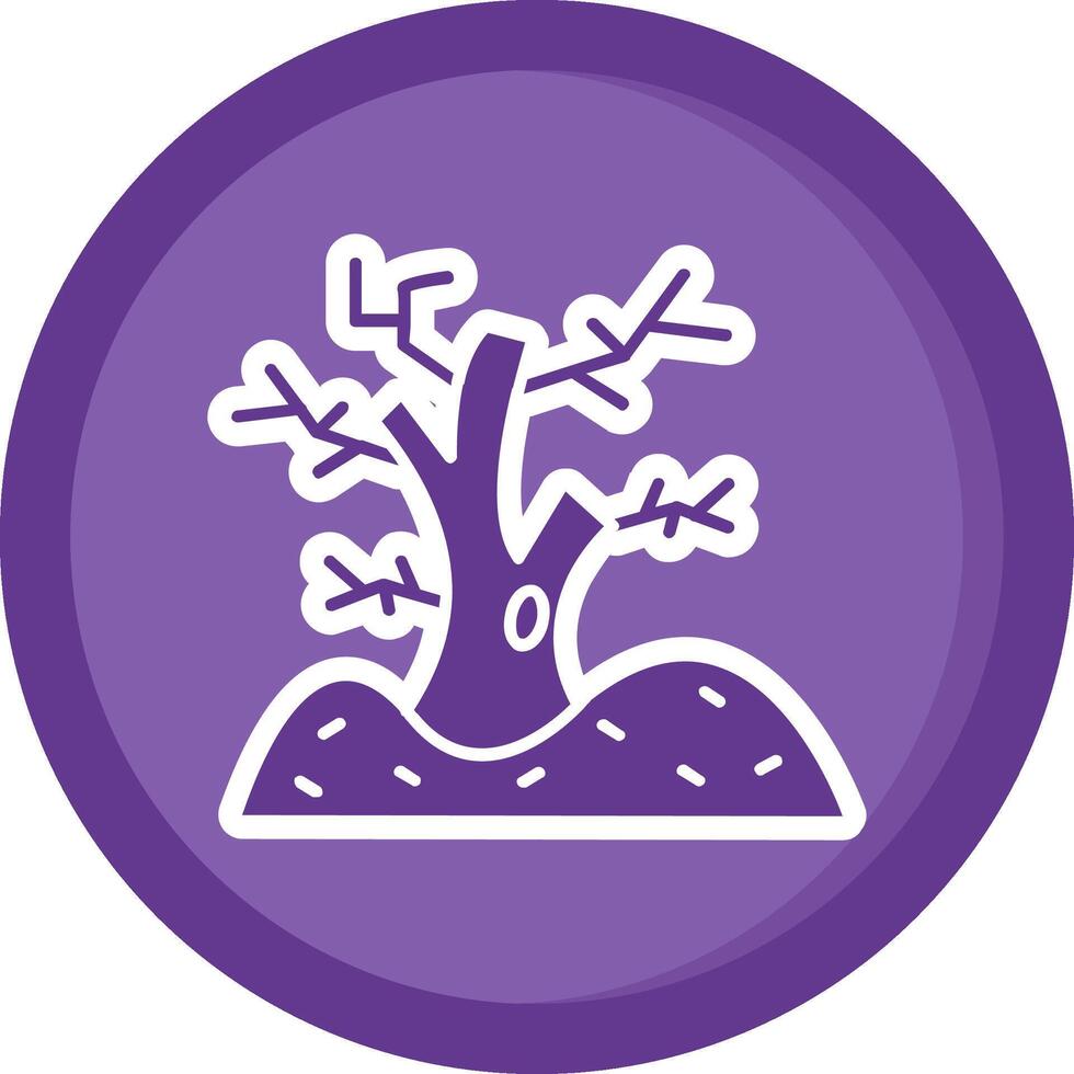 Tree Solid Purple Circle Icon vector