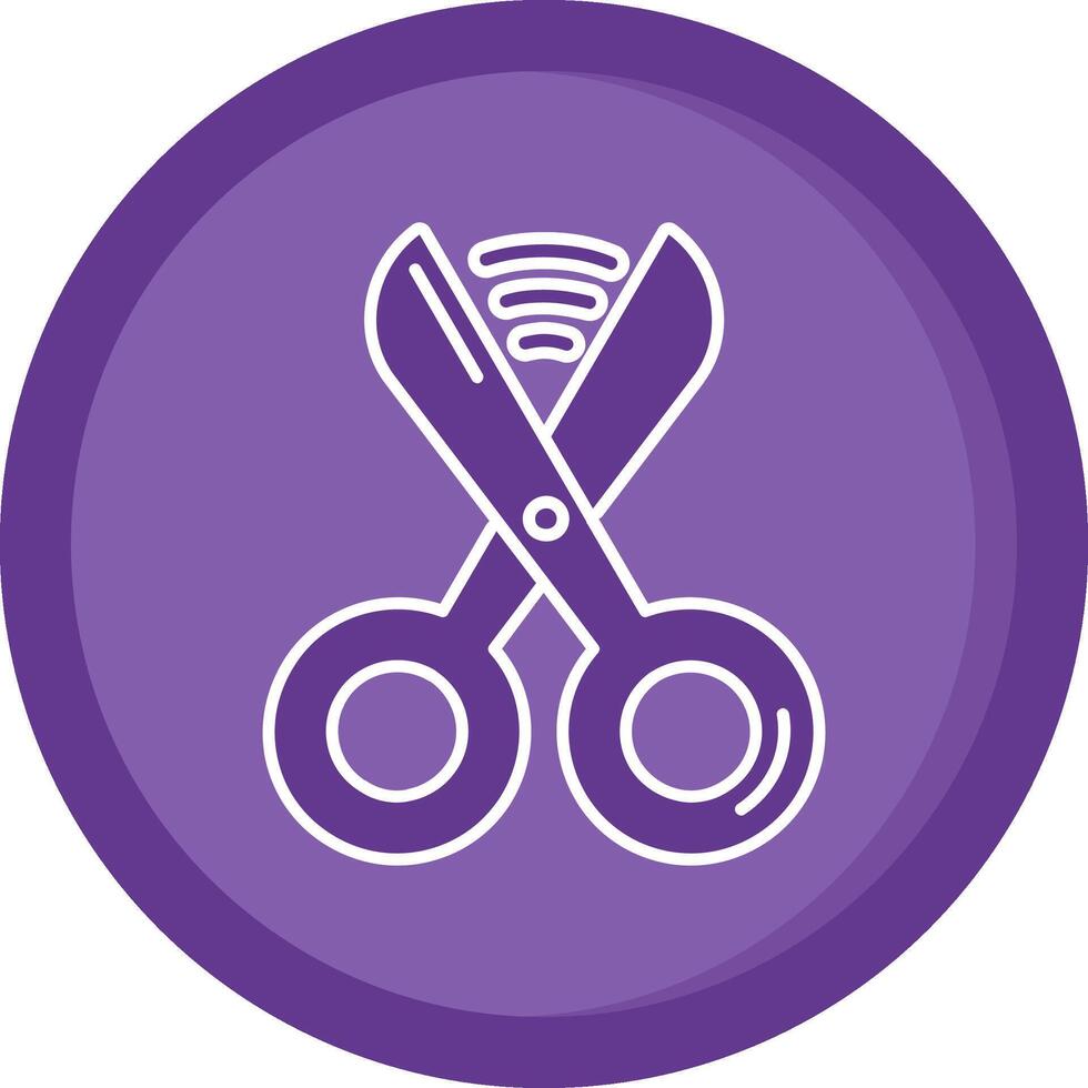 Scissors Solid Purple Circle Icon vector