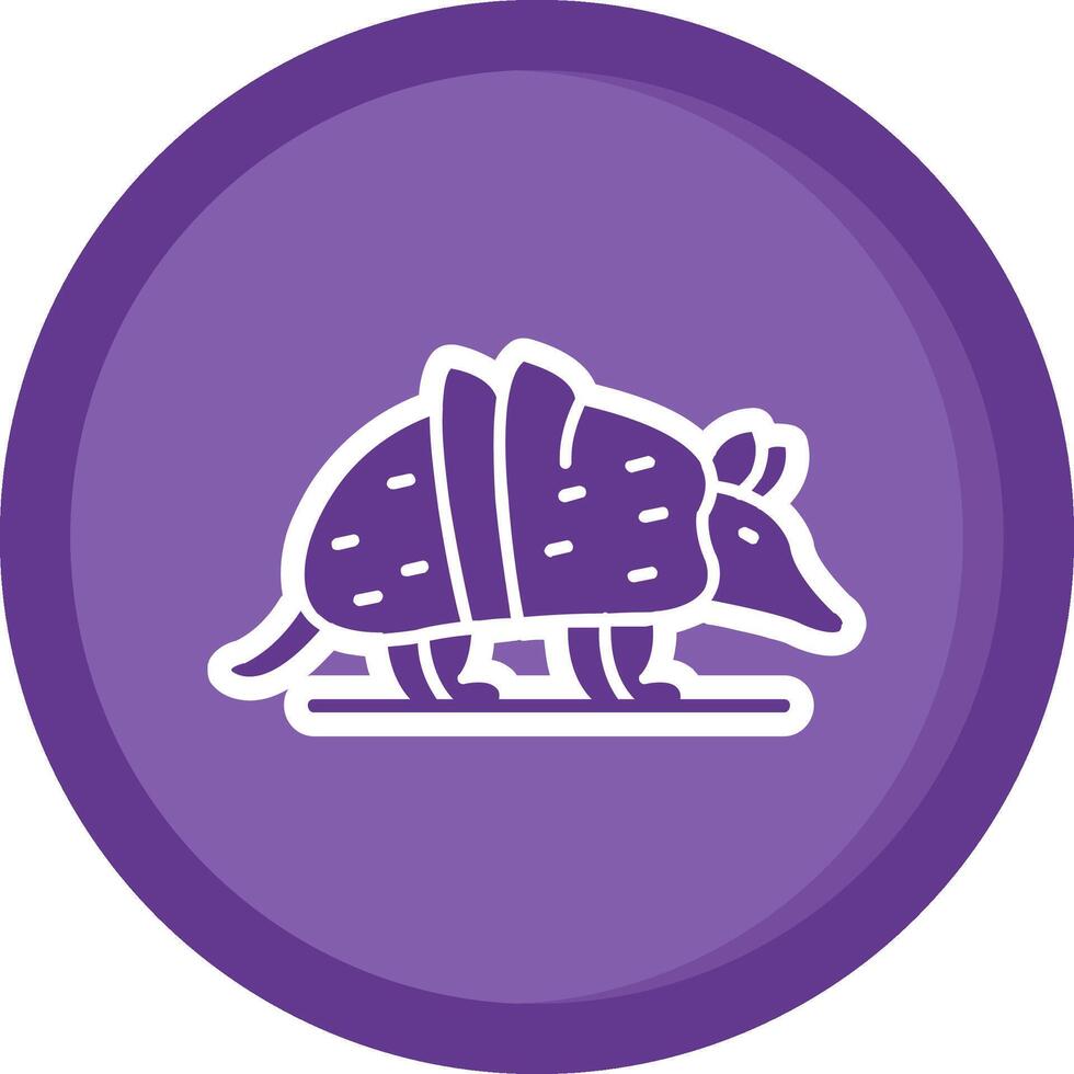 armadillo sólido púrpura circulo icono vector