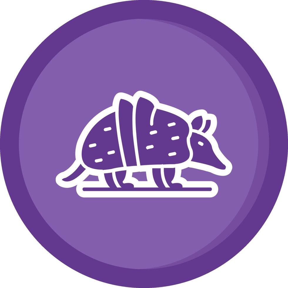 Armadillo Solid Purple Circle Icon vector