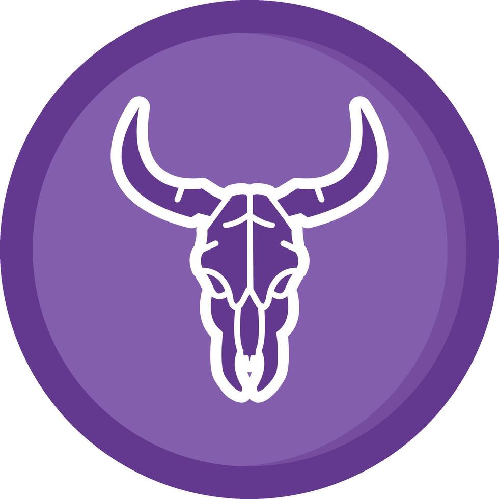 toro cráneo sólido púrpura circulo icono vector