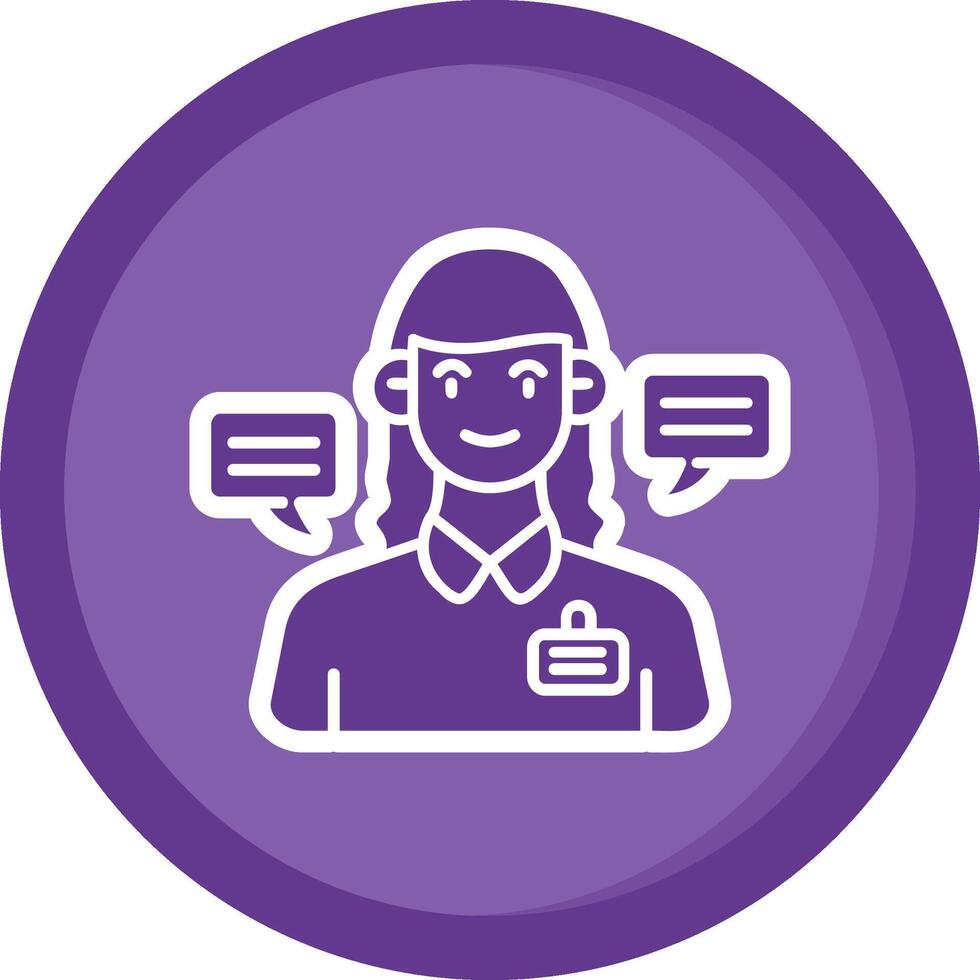 Public relation Solid Purple Circle Icon vector