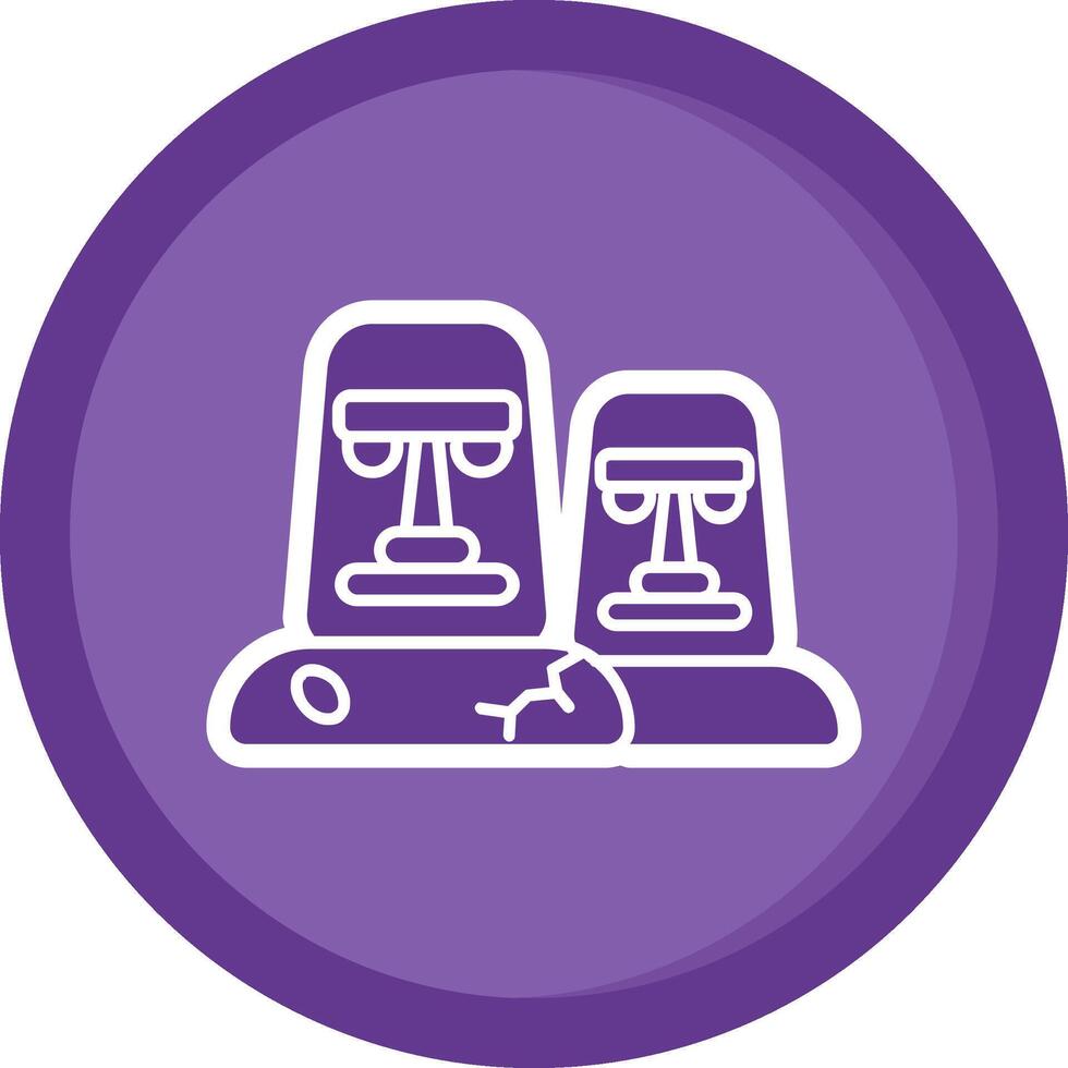 Moai Solid Purple Circle Icon vector