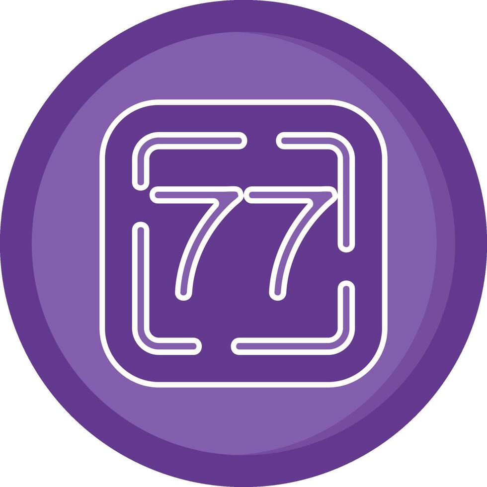 Seventy Seven Solid Purple Circle Icon vector