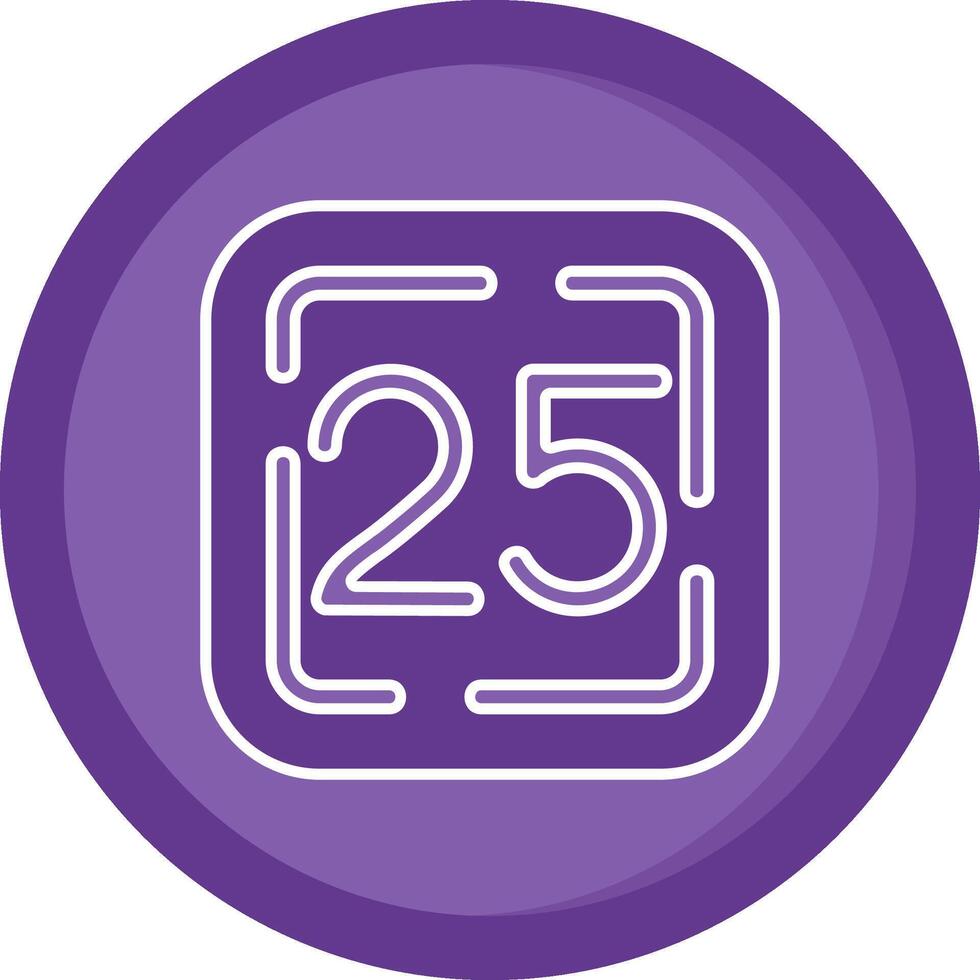 Twenty Five Solid Purple Circle Icon vector