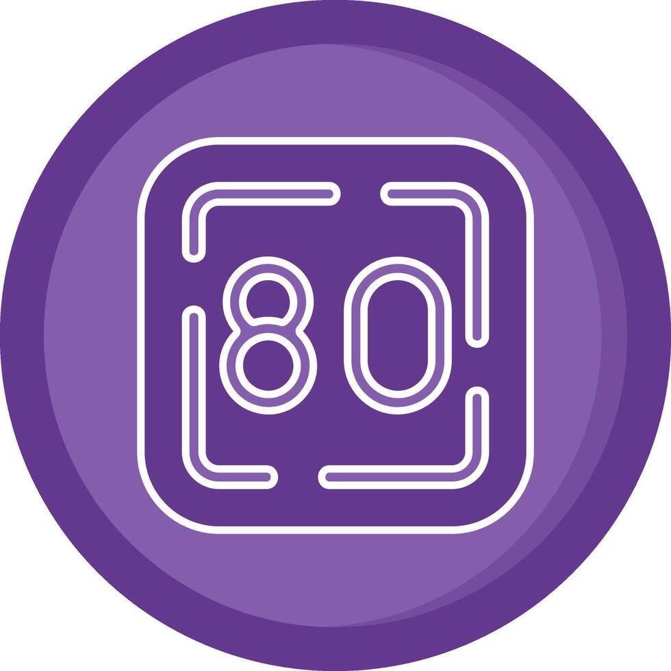 Eighty Solid Purple Circle Icon vector