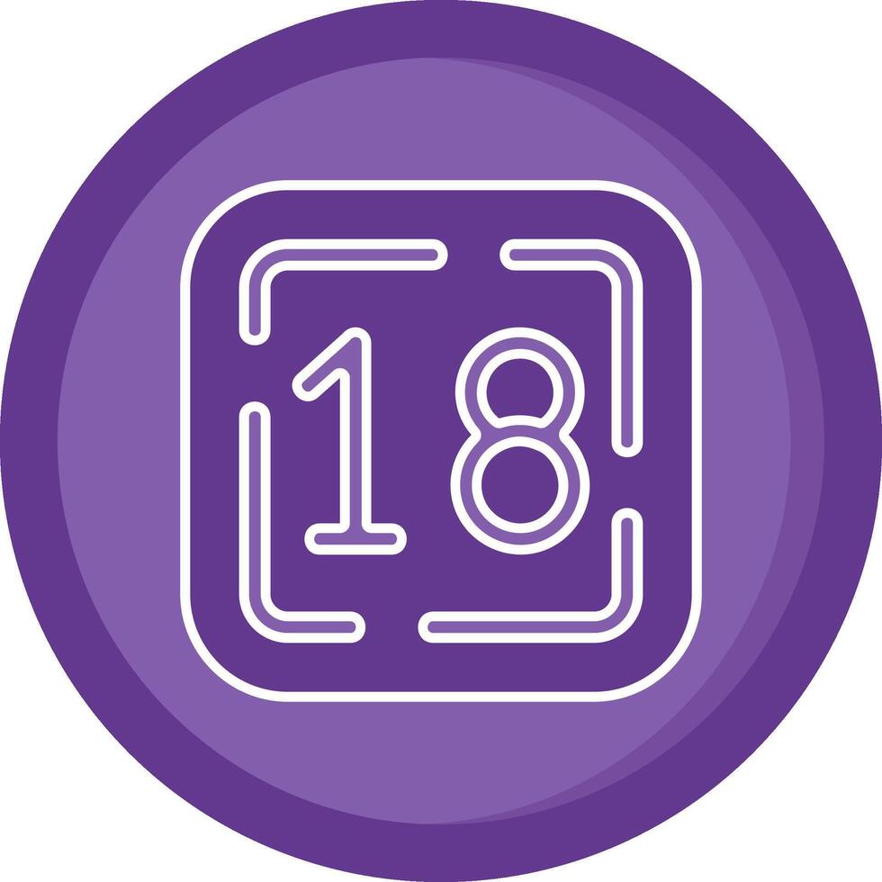 Eighteen Solid Purple Circle Icon vector