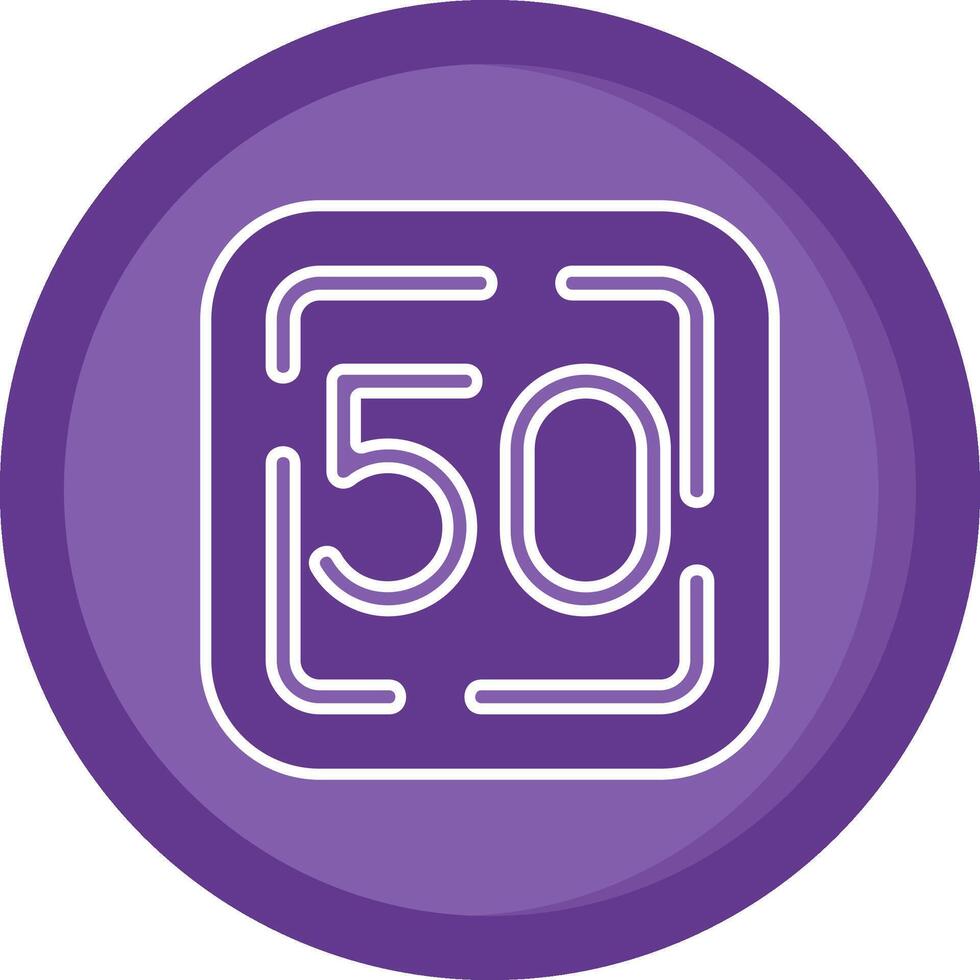 Fifty Solid Purple Circle Icon vector