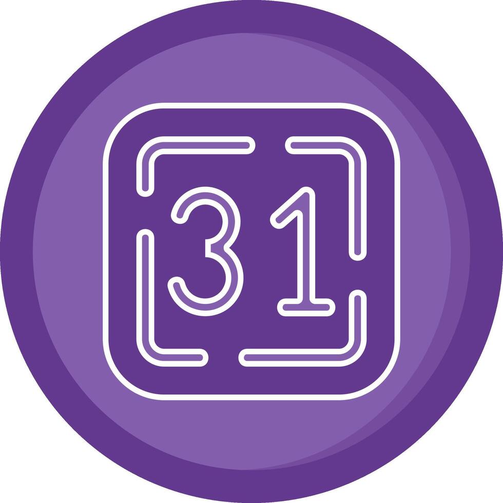 Thirty One Solid Purple Circle Icon vector