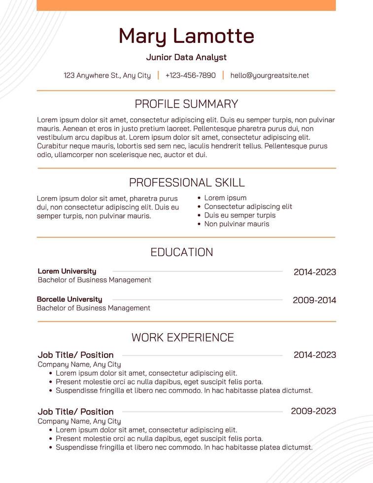 Peach Modern Minimalist Resume template