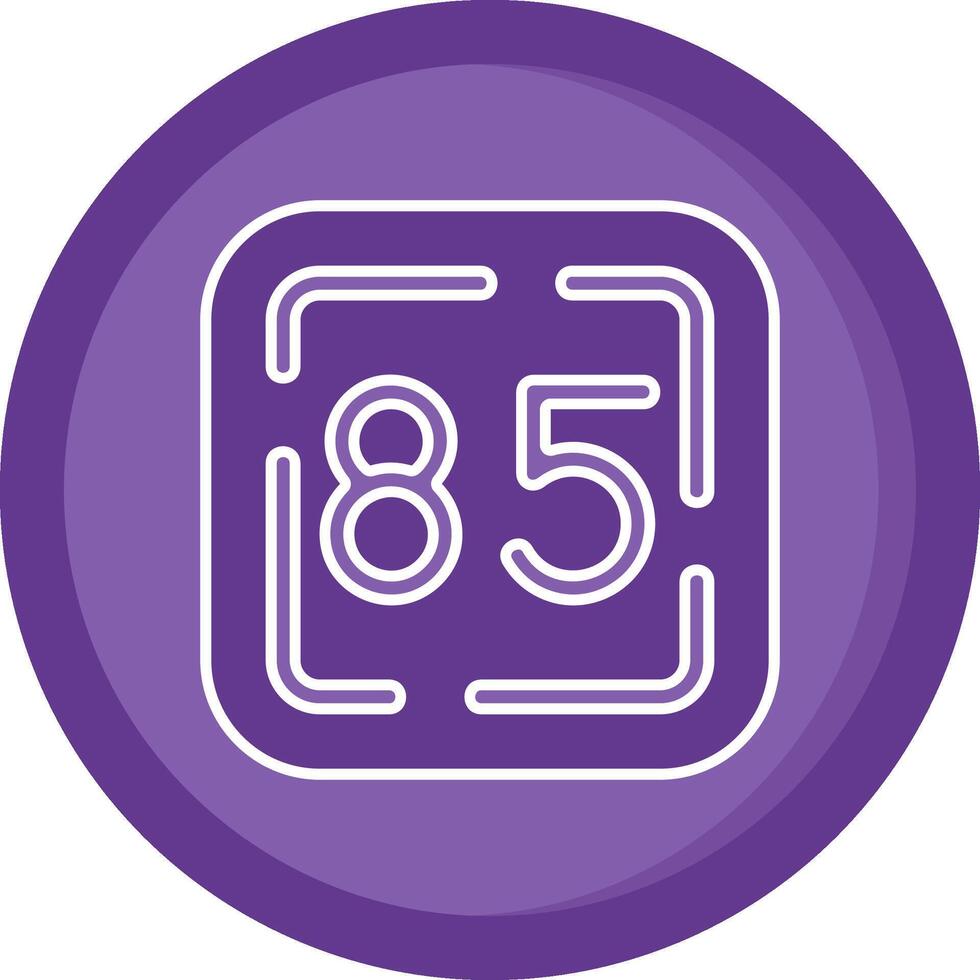 Eighty Five Solid Purple Circle Icon vector