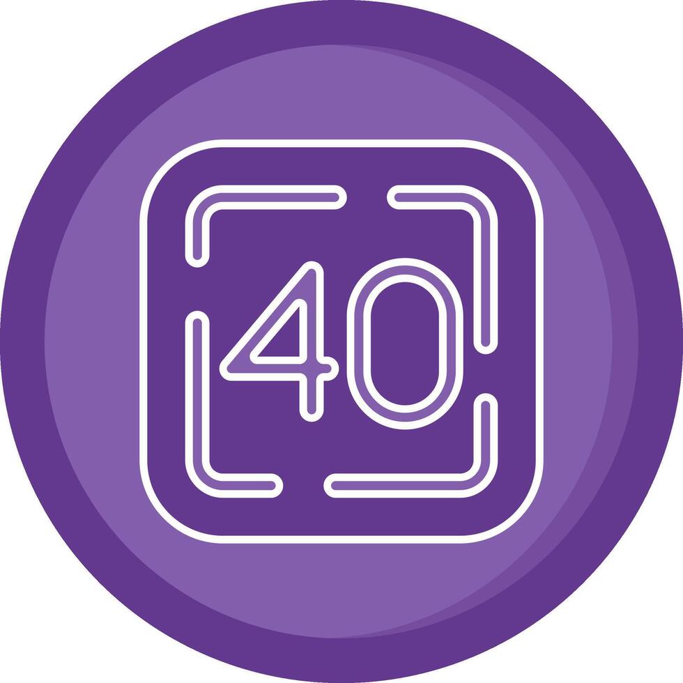 Forty Solid Purple Circle Icon vector