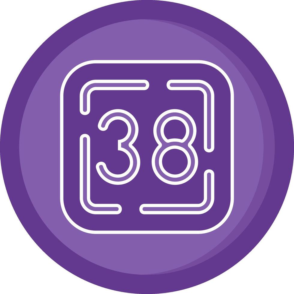 Thirty Eight Solid Purple Circle Icon vector