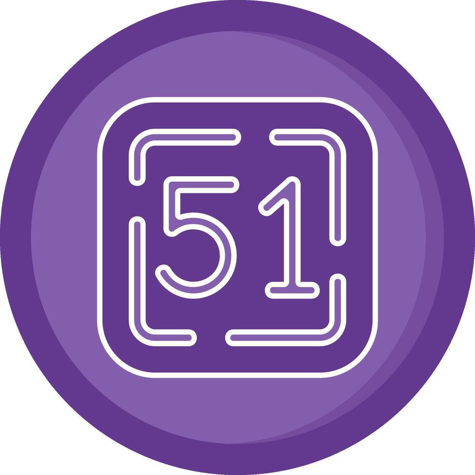 Fifty One Solid Purple Circle Icon vector