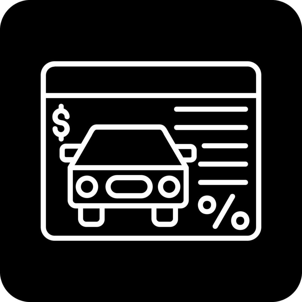 icono de vector de préstamo de coche