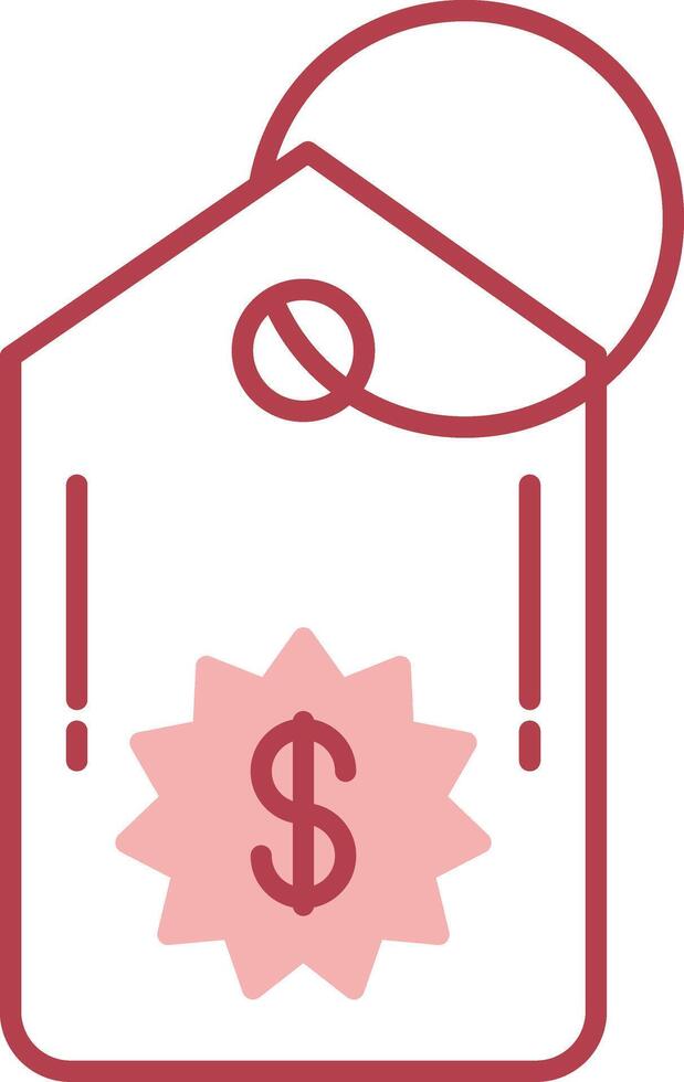 Price Tag Solid Two Color Icon vector