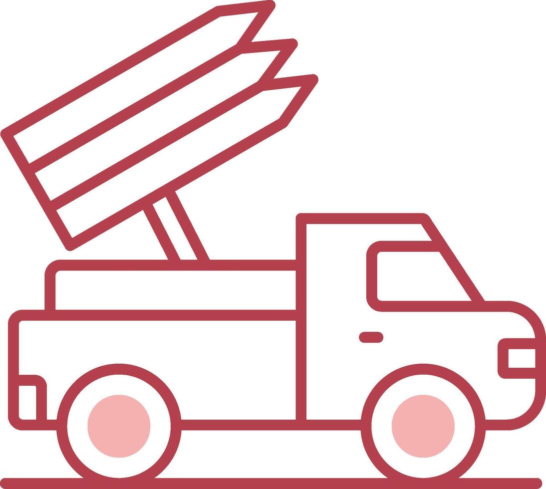 Missile Truck Solid Two Color Icon vector