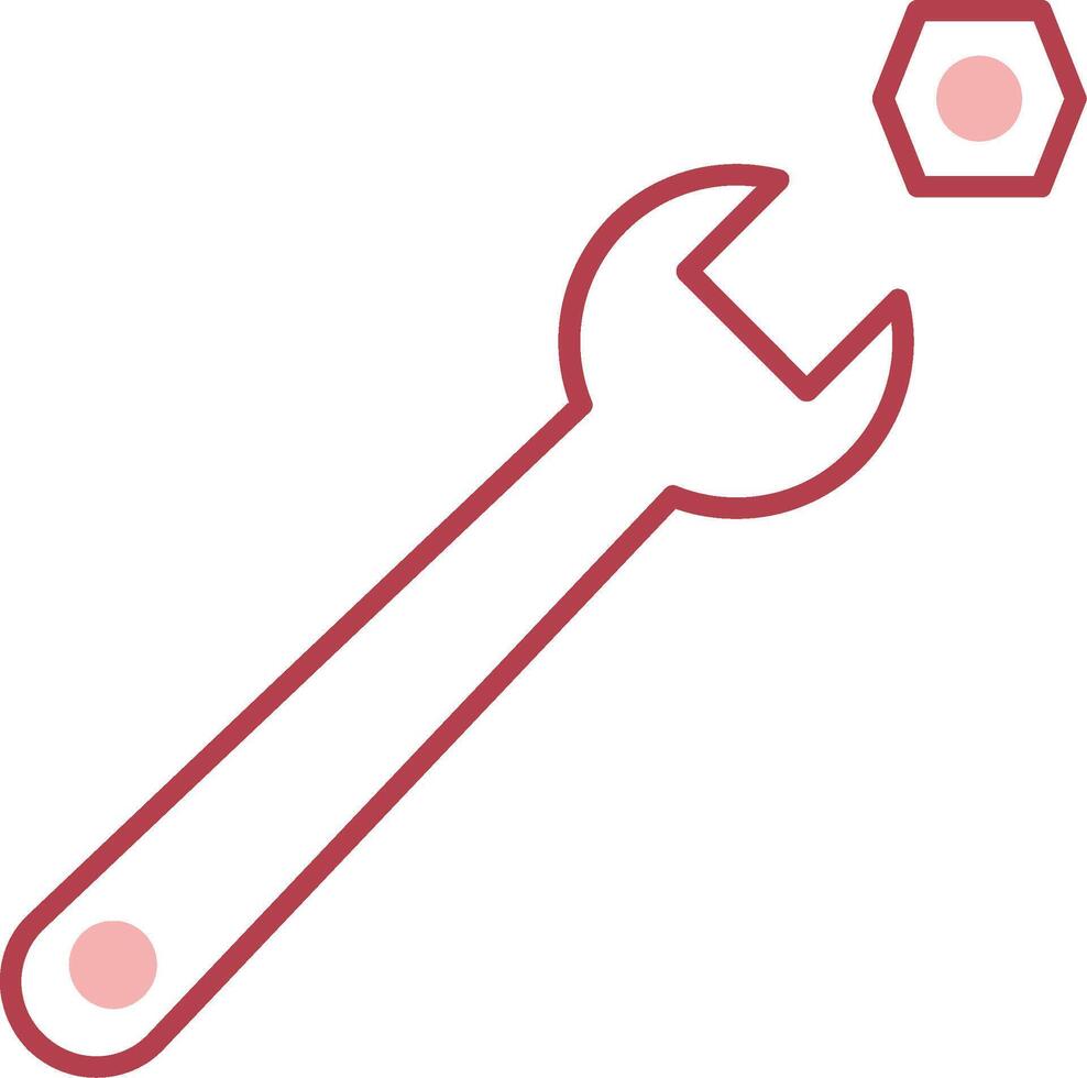 Wrench Solid Two Color Icon vector