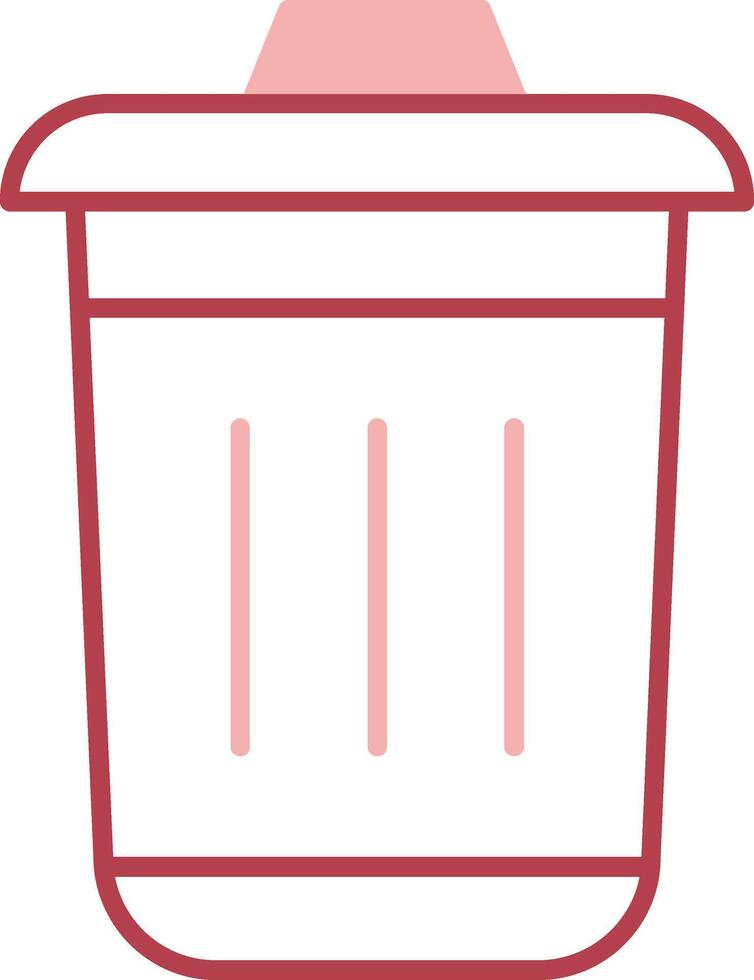 Dustbin Solid Two Color Icon vector