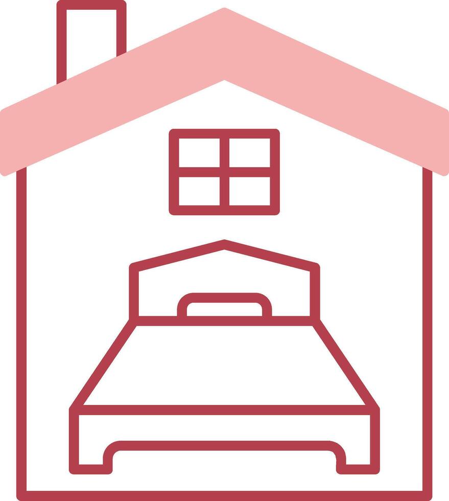 Bedroom Solid Two Color Icon vector