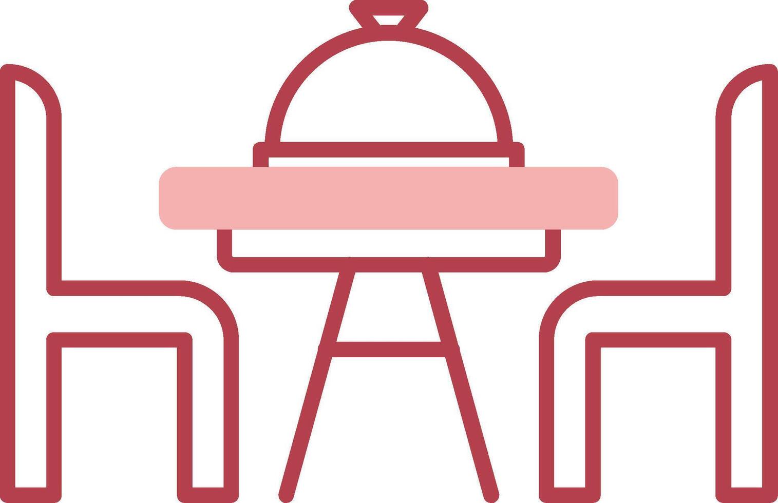 Dinner Table Solid Two Color Icon vector