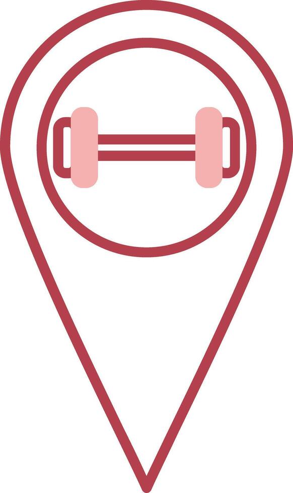 Gym Location Solid Two Color Icon vector